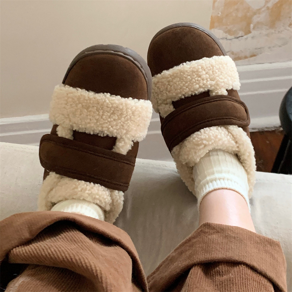 细细条 一脚蹬勃肯鞋冬季百搭室外亲子复古保暖女士魔术贴棉拖鞋,淘宝优惠券,粉丝福利购,淘宝优惠卷