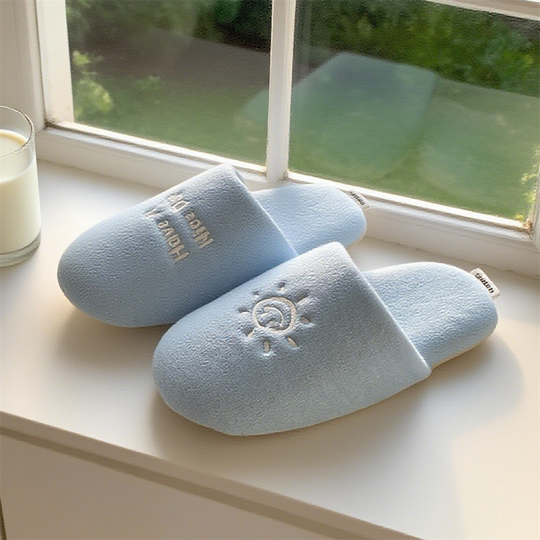 Thin strips of retro creative embroidery silent floor shoes