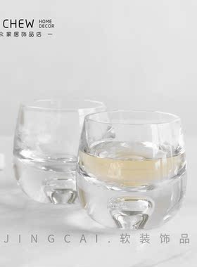 轻奢极简透明醒酒器玻璃高级质感酒器套装样板间售楼处家居摆设品