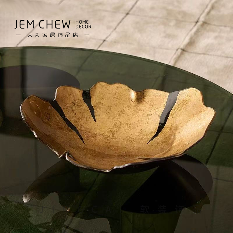 轻奢现代样板间餐厅餐桌上创意火焰玻璃果盘摆件茶几软装搭配家居 - 图0