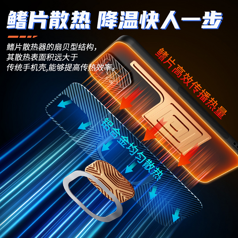 降温神器适用Phone华硕rog8散热rog7游戏rog9手机壳rog6全包5防摔磁吸紫铜导热电竞个性新款男女金属高档 - 图0