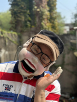 Make blame for the big mouth pig Eight Ring Pork Head Mask Line Control Mouth Open And Open Belly performance props Humor Comedy Mask