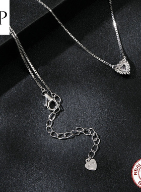 锦河畔心形莫桑石锁骨链