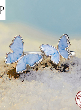 锦河畔蓝色蝴蝶戒指61