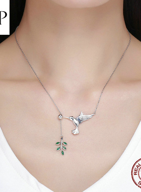 锦河畔蜂鸟925银项链4