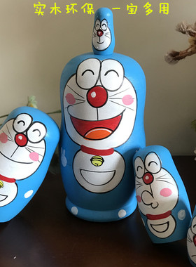 俄罗斯套娃5层哆啦a梦节日礼物