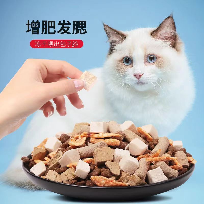 皇仕猫粮冻干4斤2天然幼猫成猫粮英短美短暹罗鱼味5牛肉味20斤装-图1