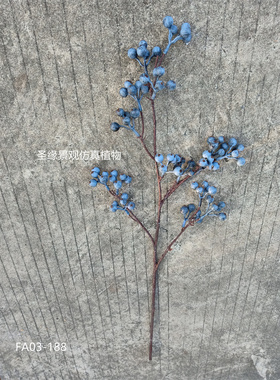 仿真北美冬青果树枝红浆果枝金色黄色沙棘果咖啡豆果子摄影道具