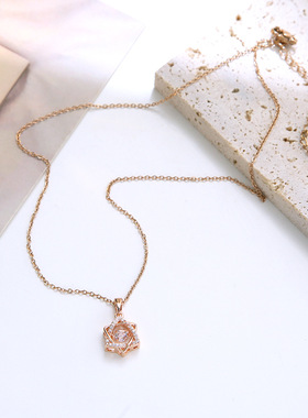 新款18k金色灵动六芒星项链女个性网红爆款简约气质百搭锁骨链