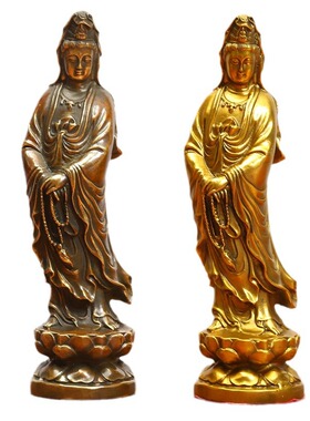 弘法寺黄铜观音家居摆件供奉佛像