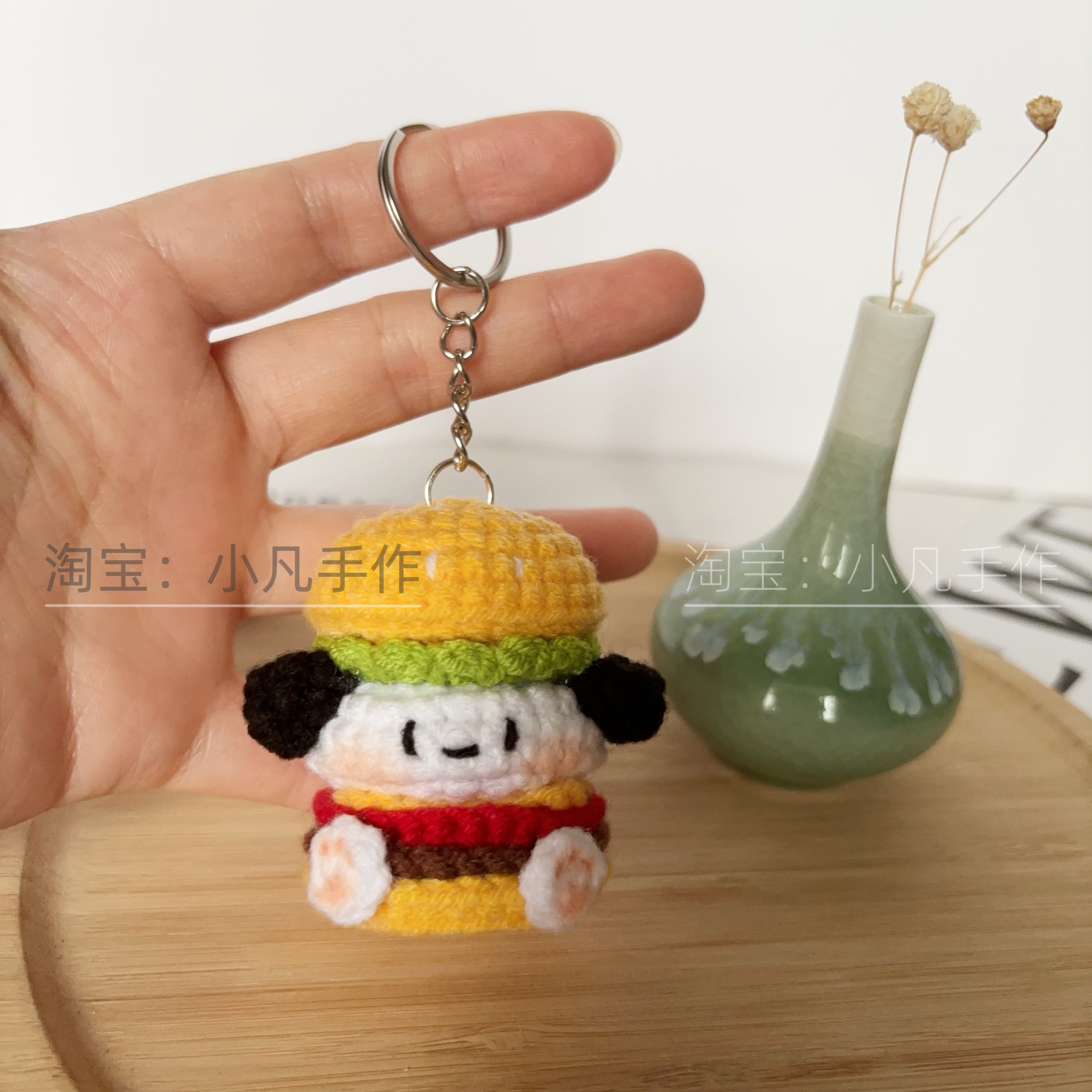成品手工钩织Kitty猫帕恰狗钥匙扣包包挂件毛线针织汉堡挂饰礼物,淘宝优惠券,粉丝福利购,淘宝优惠卷