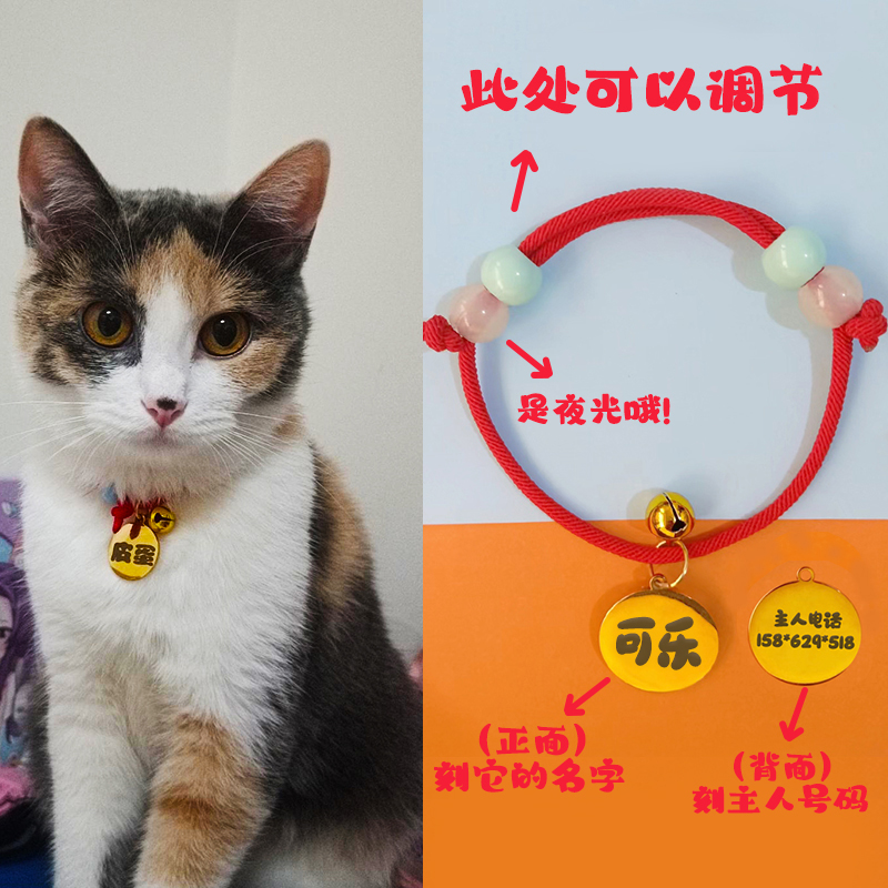 狗狗防丢牌定制 diy刻字吊牌猫咪名字挂牌项圈夜光名牌宠物防丢牌