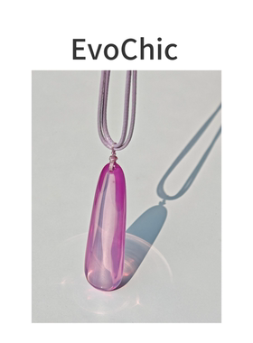 粉星光蓝宝水滴形极简北欧项链