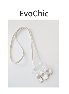 天然巴洛克珍珠天然白水晶皮革项链原创设计小众感项链