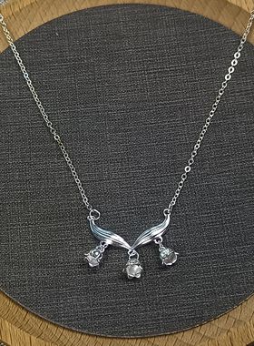 990纯银手工制作拉丝掐丝工艺花丝祥云铃兰花足银项链