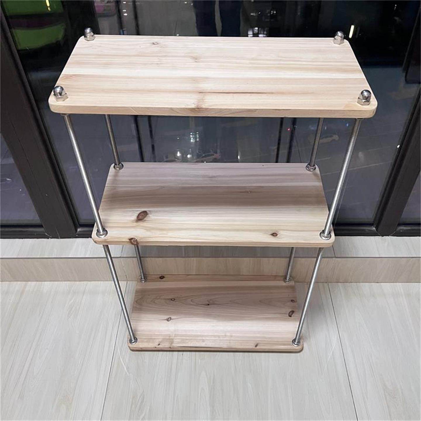 小红书diy自制螺杆落地实木收纳多层电器置物架厨房桌面储物架,淘宝优惠券,粉丝福利购,淘宝优惠卷