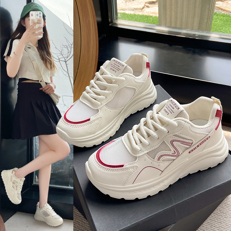 厚底轻便老爹鞋25新款夏季网面时尚休闲运动鞋不累脚百搭跑步鞋 - 图1