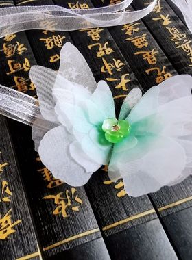 汉元素蝴蝶饰品飘带绑带手腕手脖花脖颈带锁骨蝴蝶丝带原创宫廷