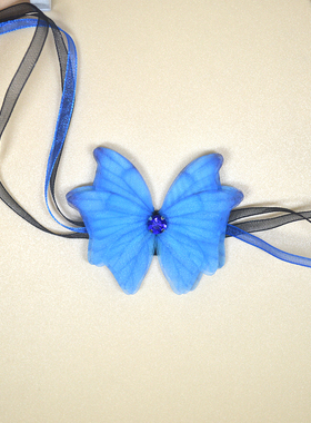 森系薄纱蝴蝶丝带复古风颈带饰品女夏服饰配饰脖子甜美项链锁骨链