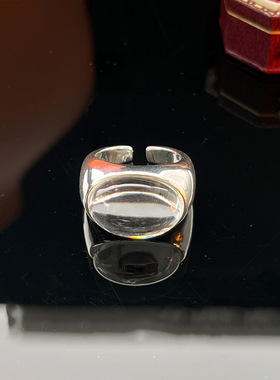 极简风白色琉璃戒指高级优雅气质轻奢小众设计感百搭款戒指