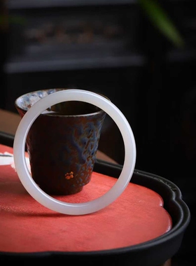 天然新疆和田玉玉器工厂店青海料老料烟紫色圆条镯简约女款手饰