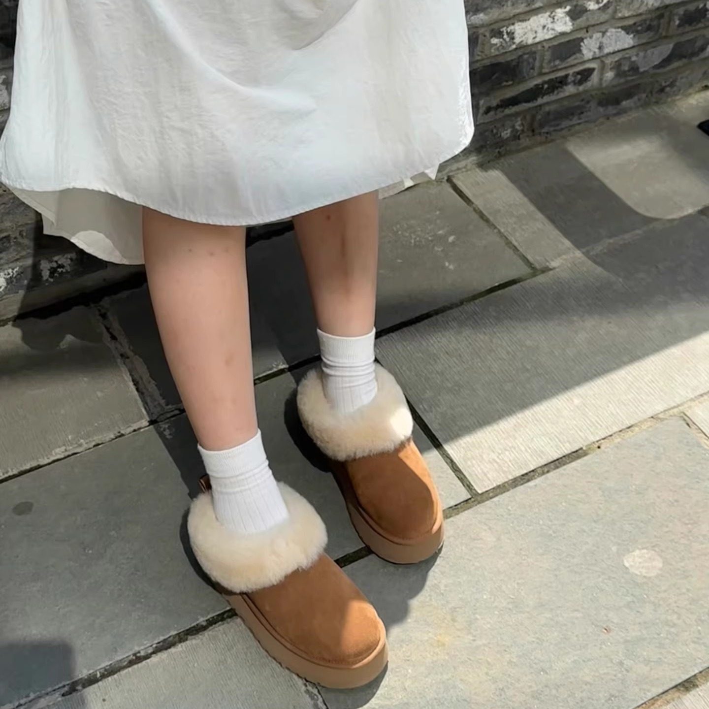 真皮雪地靴羊皮毛包头舒适一脚蹬增高5cm厚底鞋保暖加绒加厚棉靴,淘宝优惠券,粉丝福利购,淘宝优惠卷