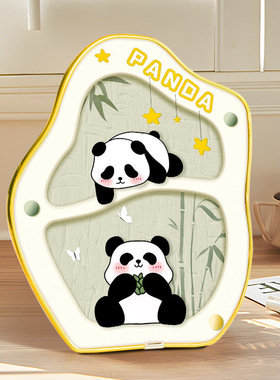 摆台装饰画奶油风电视柜高级感桌面摆件可爱熊猫玄关餐厅客厅挂画