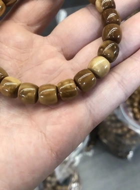 精品天然库克手串光珠单圈圆珠高油菩提念珠佛珠直切文玩男女手链