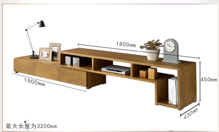 实木电视柜整装榆木储物柜原创客厅地柜原木视听柜可伸缩长短包邮