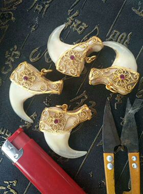 手工制作包金镶嵌吊坠保护套