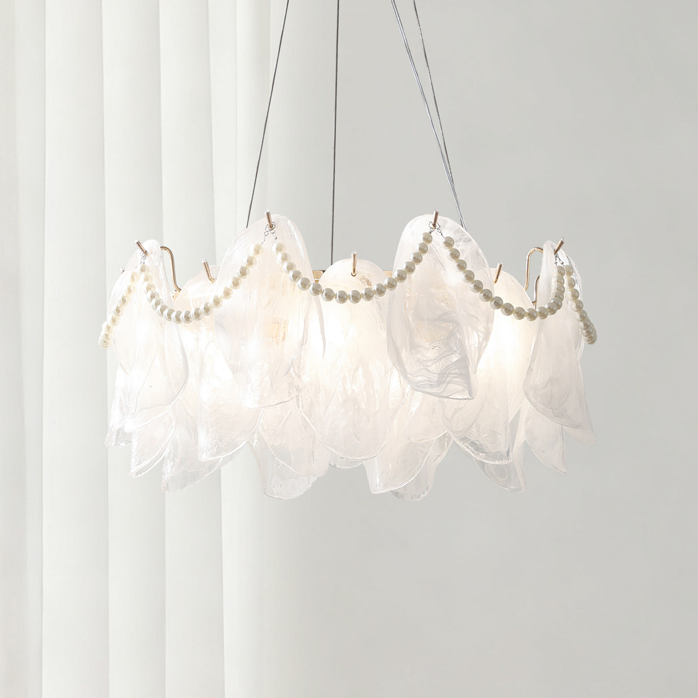 法式中古风轻奢云雾玻璃吊灯卧室灯客厅艺术感灯具浪漫氛围感灯饰,淘宝优惠券,粉丝福利购,淘宝优惠卷