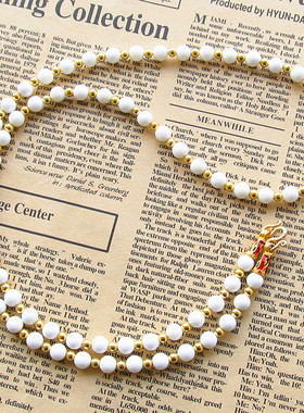 黑曜石白色泰国佛牌水晶链子包邮