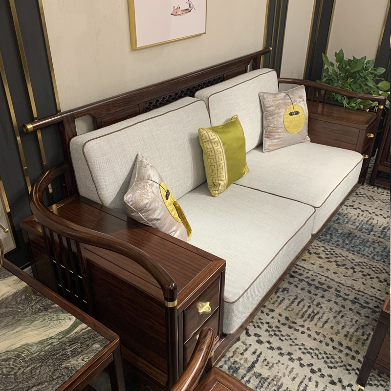 新中式沙发现代中式酒店别墅实木布艺沙发组合禅意样板房民宿家具