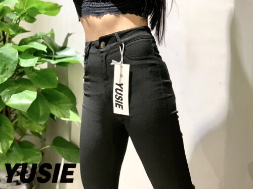 【YUSIE】欧美超高腰提臀显瘦超弹牛仔裤爵士舞蹈芭蕾裤 - 图3