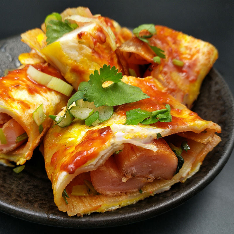正品东北大妈烤冷面皮烤冷面片面饼真空家用家庭装酱料速食10片装