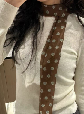 波点长条丝巾女薄款印花