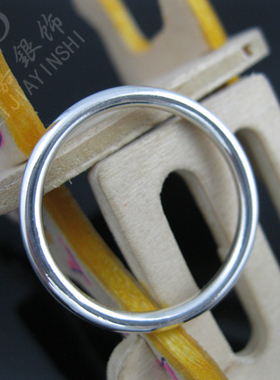 情侣戒指999纯银简单光圈包邮