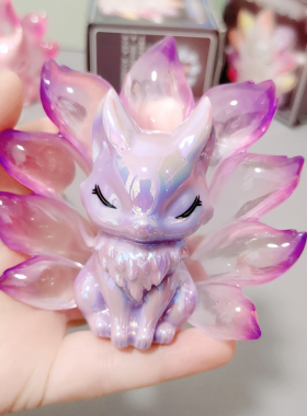 九尾狐狸摆件汽车桌面装饰