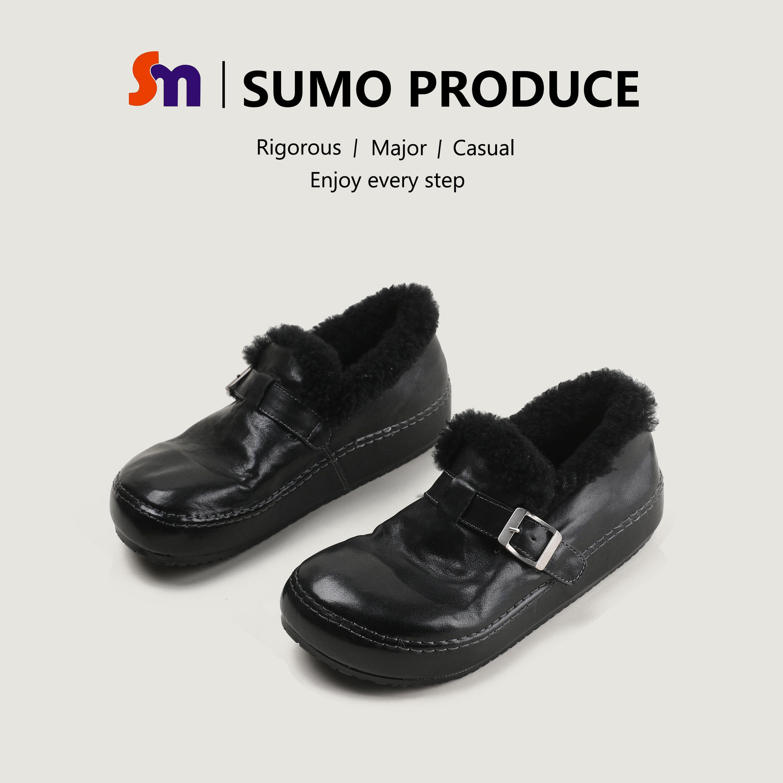 素陌冬季新款马皮勃肯鞋女羊皮毛一体加绒保暖毛毛鞋懒人棉鞋1366,淘宝优惠券,粉丝福利购,淘宝优惠卷