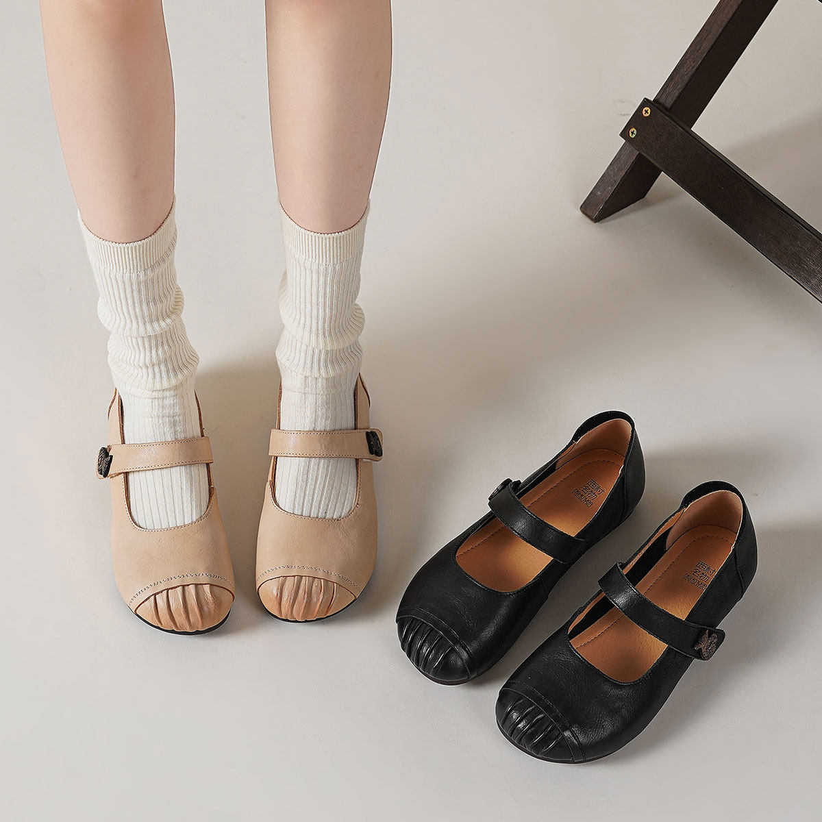西村名物（微瑕）牛皮春秋时髦芭蕾风玛丽珍鞋舒适平底浅口女单鞋,淘宝优惠券,粉丝福利购,淘宝优惠卷