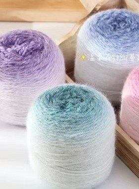 渐变长绒玫瑰花束毯子手工编织diy材料包花束毯子礼物轻岚玫瑰毯