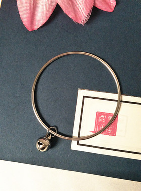 不褪色钛钢铃铛星星细圈手镯铃铛手环手饰品