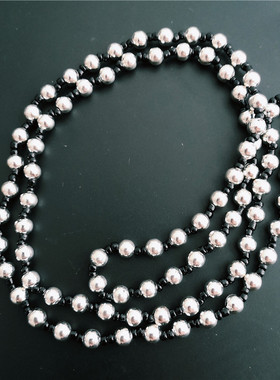 泰国蜡绳手工镀银珠项链男吊坠