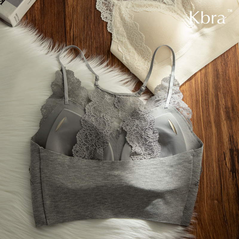 Kbra法式蕾丝美背巨辣吊带背心女冬季内搭带胸垫打底上衣2025新款,淘宝优惠券,粉丝福利购,淘宝优惠卷