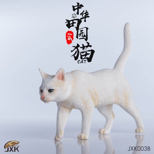JXK 田园猫/小黑猫摆件 仿真宠物猫咪模型可爱树脂小饰品玩偶 - 图2