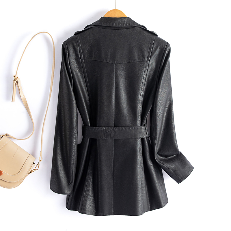 海宁真皮皮衣女2024春秋新款修身显瘦绵羊皮短款时尚皮夹克小外套 - 图2