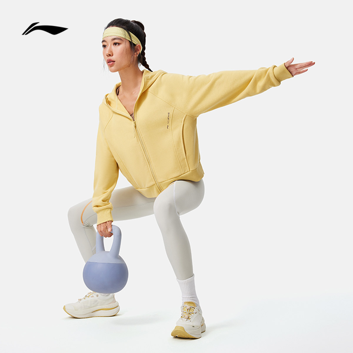 李宁卫衣秋冬长袖加绒保暖针织上衣健身宽松开衫外套女款AWDU562,淘宝优惠券,粉丝福利购,淘宝优惠卷