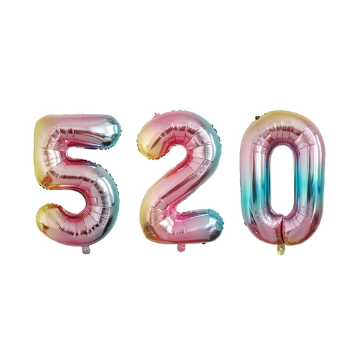 [Счастливый реквизит] Большие градиентные цифры, воздушные шары из алюминиевой фольги, русалка, алюминиевая пленка, украшение для вечеринки, композиция на день рождения