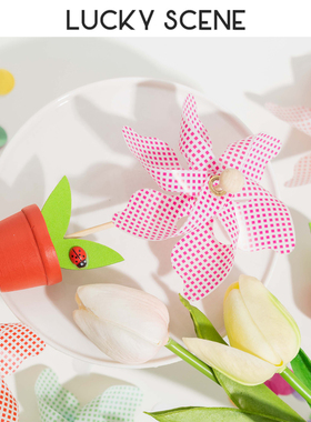 印花玩具小风车花缸摆件