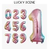 [Счастливый реквизит] Большие градиентные цифры, воздушные шары из алюминиевой фольги, русалка, алюминиевая пленка, украшение для вечеринки, композиция на день рождения